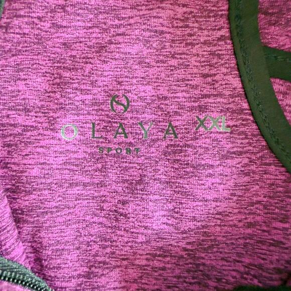 Olaya Sport Athletic Reflect Dress Mesh Panel Zip Collar XXL Tennis Golf Magenta - Picture 8 of 10